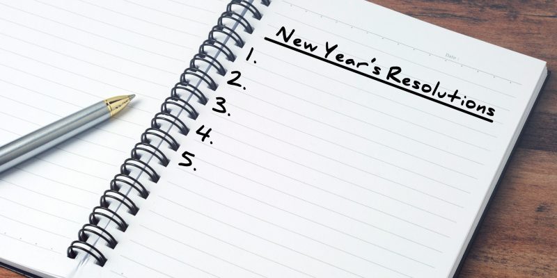 New,Year's,Resolution,On,A,Notepad,,Vintage,Style.
